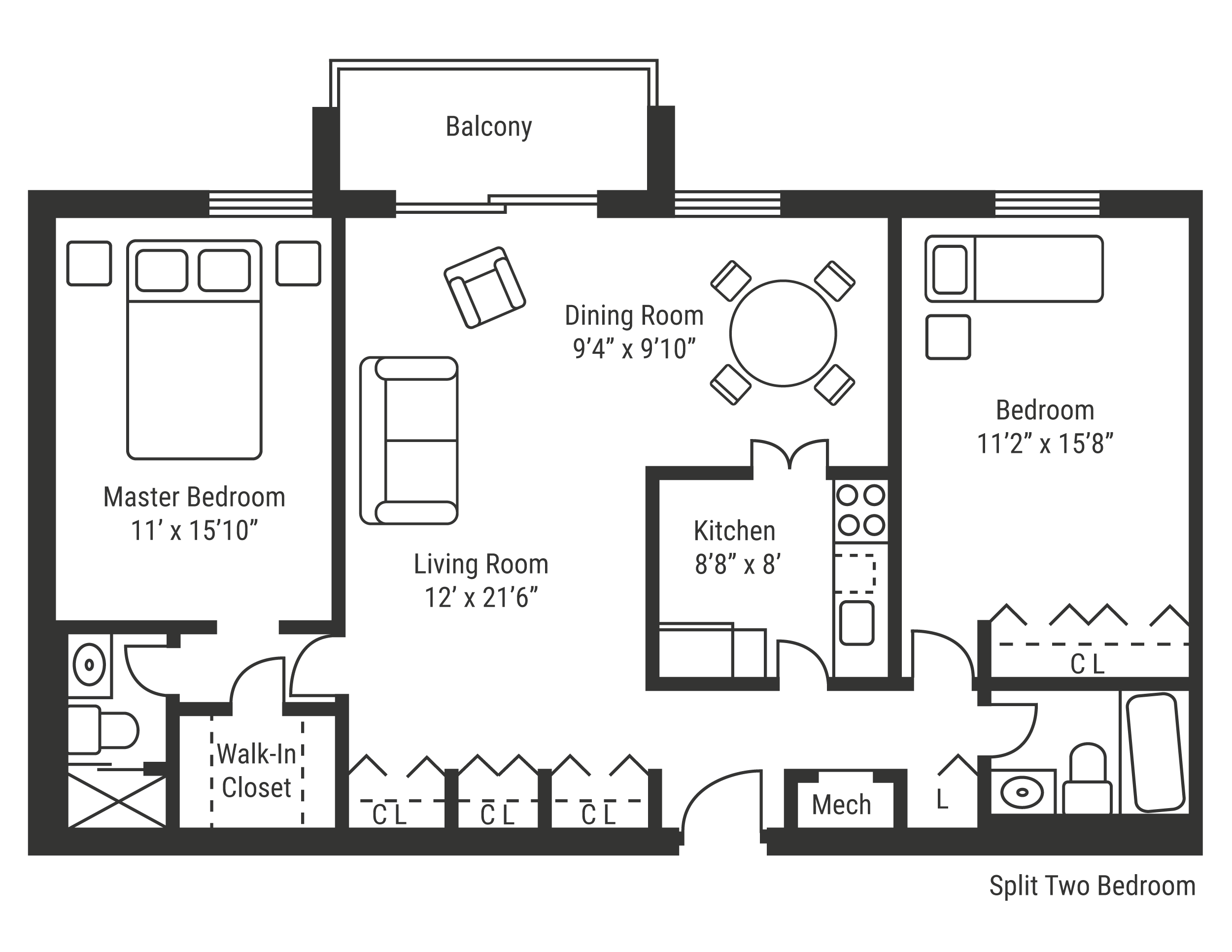 Split Two Bedroom