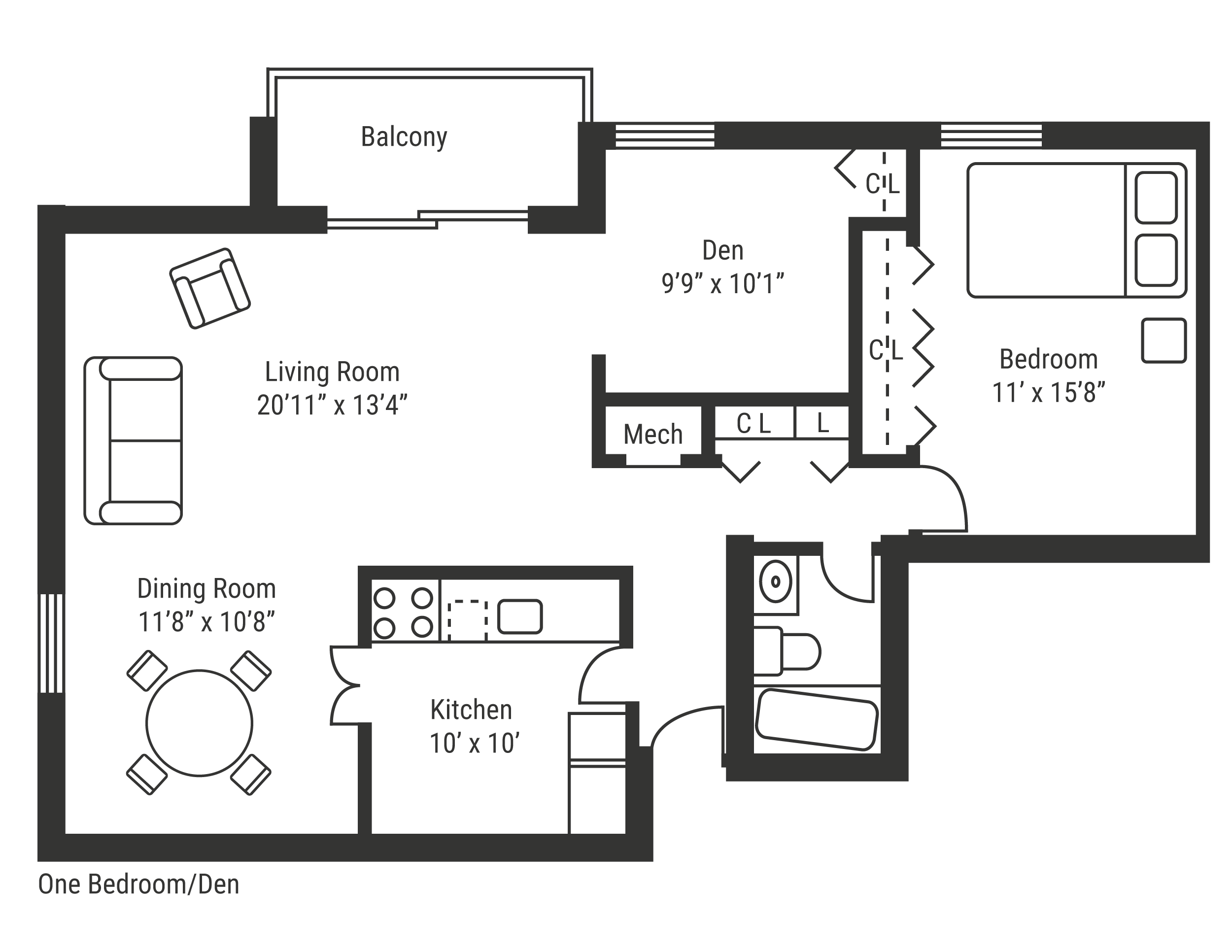 One Bedroom/Den