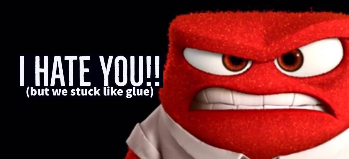 I HATE YOU!!   (but we stuck like glue)