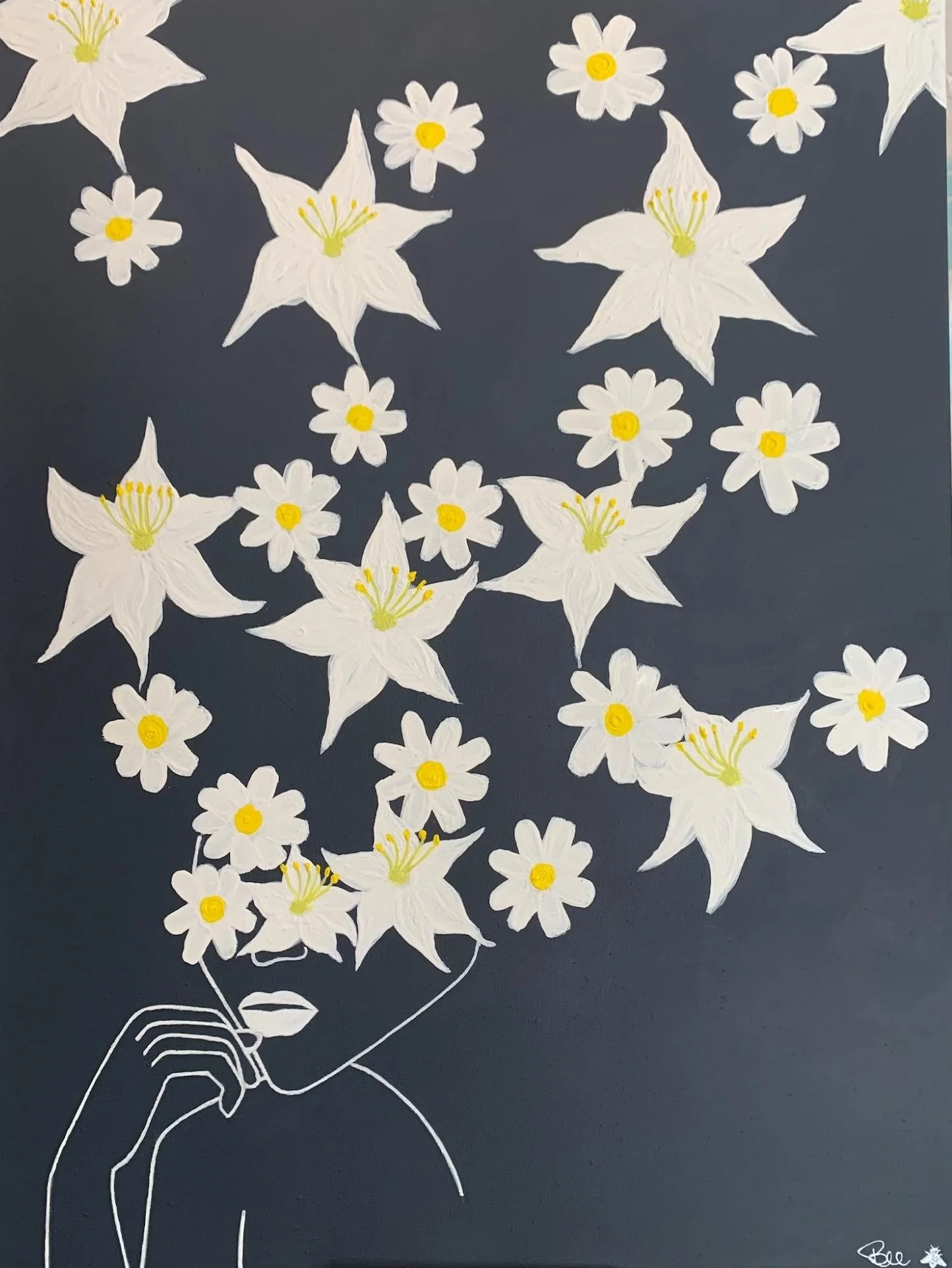 “HALLE” - SOLD, acrylic paint on 18x24 box canvas