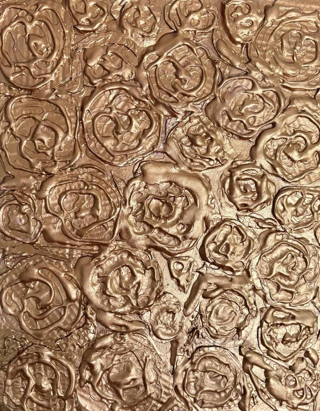 “Rose Gold” - SOLD, cardboard, hot glue, acrylic paint on 16x24 inch canvas