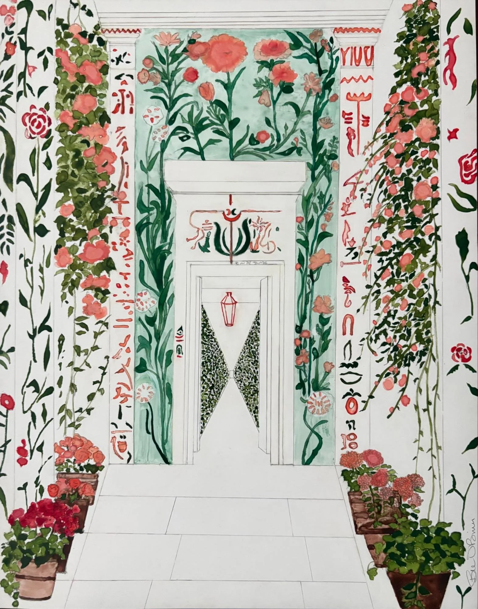 ETERNITY HALLWAY  (2026)
Series: DREAM
Watercolor on 11x14” Yupo Paper
Beth Bruckner O’Brien
