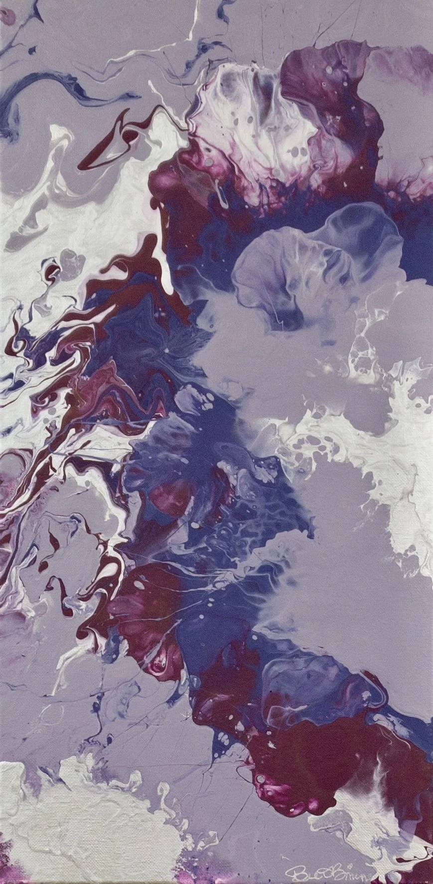 “Splash of purple” - SOLD, acrylic paint on 10x20 inch box canvas 