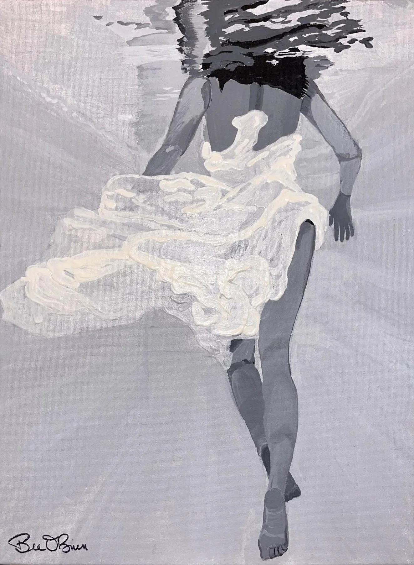 “Night Swim” - SOLD, acrylic paint on 12x16 inch box canvas