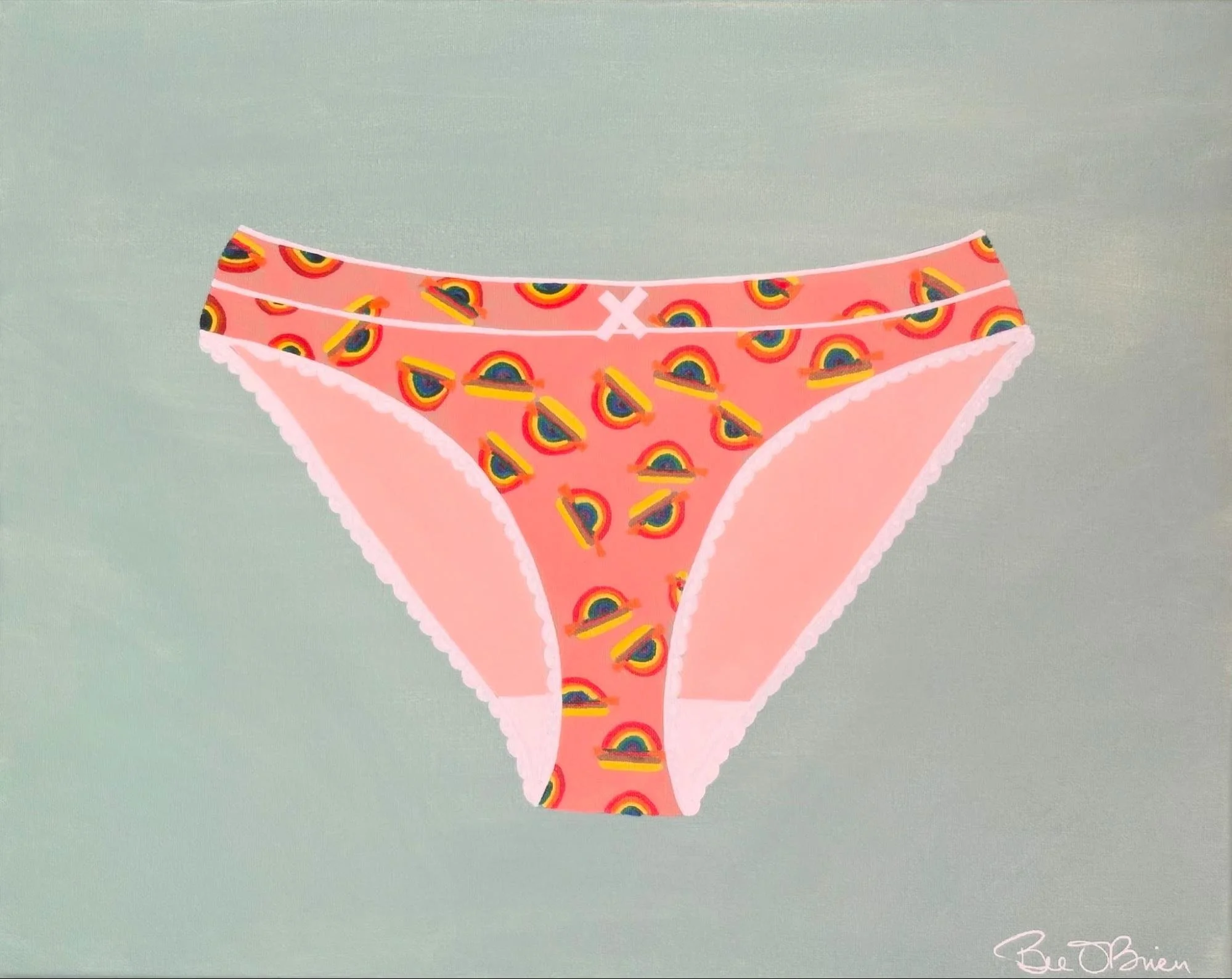 Stressful Day Panties (2025)
Series: FLIRT
Acrylic on 16”× 20" Box Canvas 
Beth Bruckner O’Brien

$400