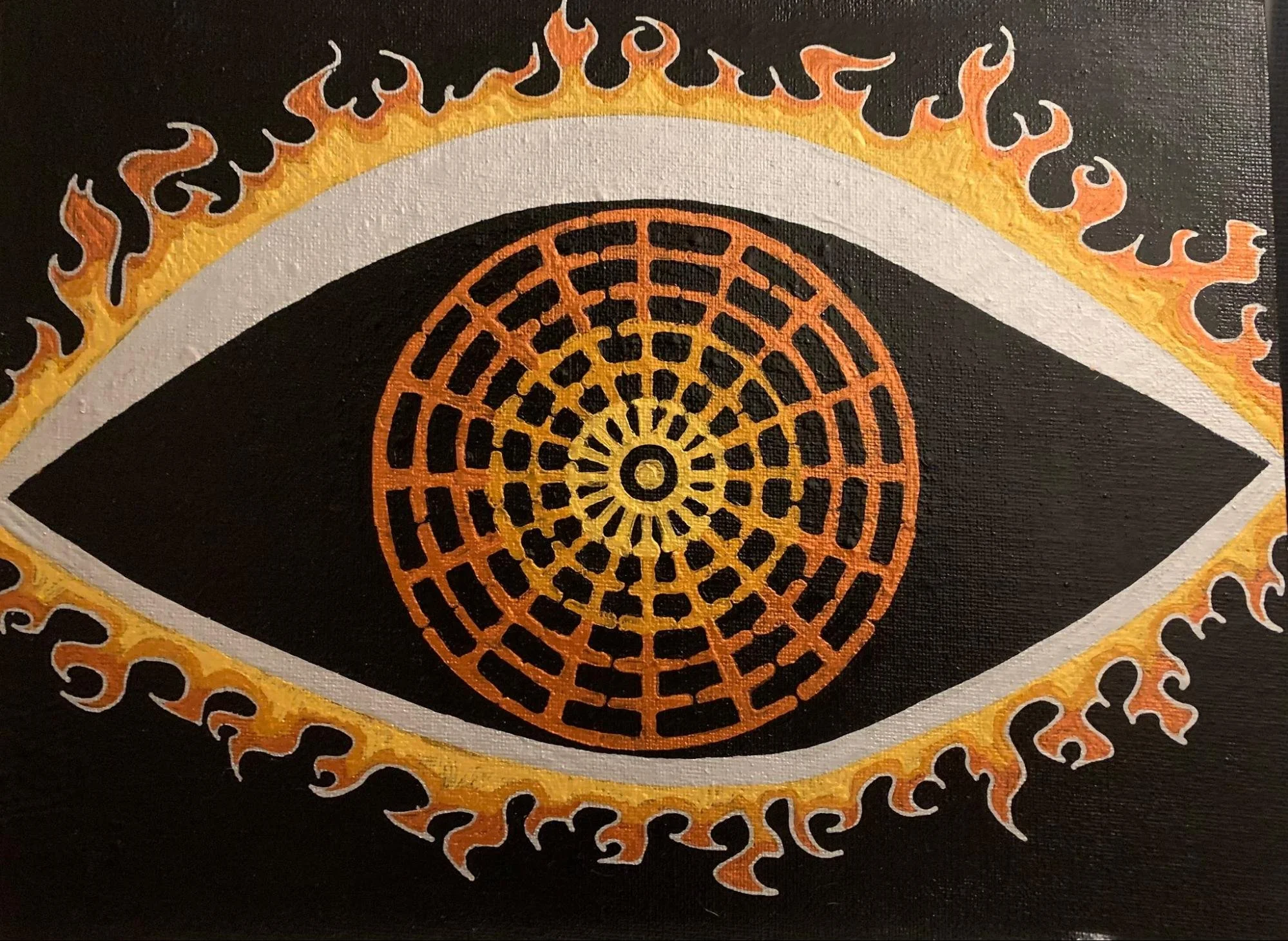 “Hypnotized 2” - SOLD, acrylic paint on 8x10 acrylic panel