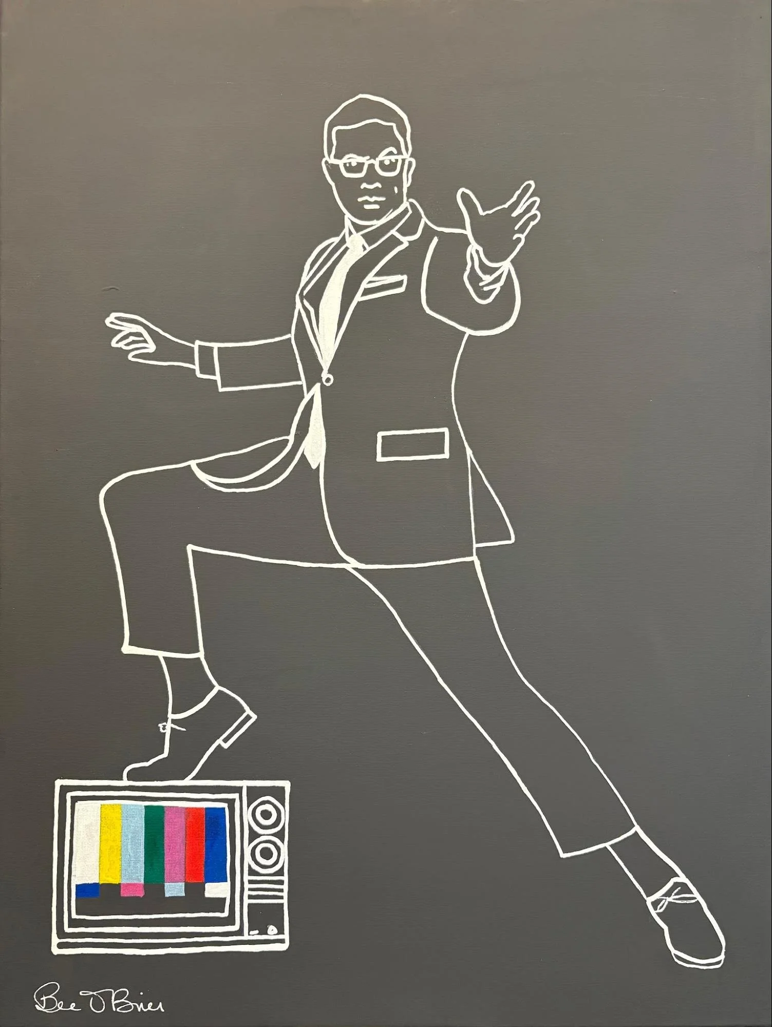 TV Pitch (2025)
Series: FLEX
Acrylic on 18”× 24" Box Canvas 
Beth Bruckner O’Brien

$700