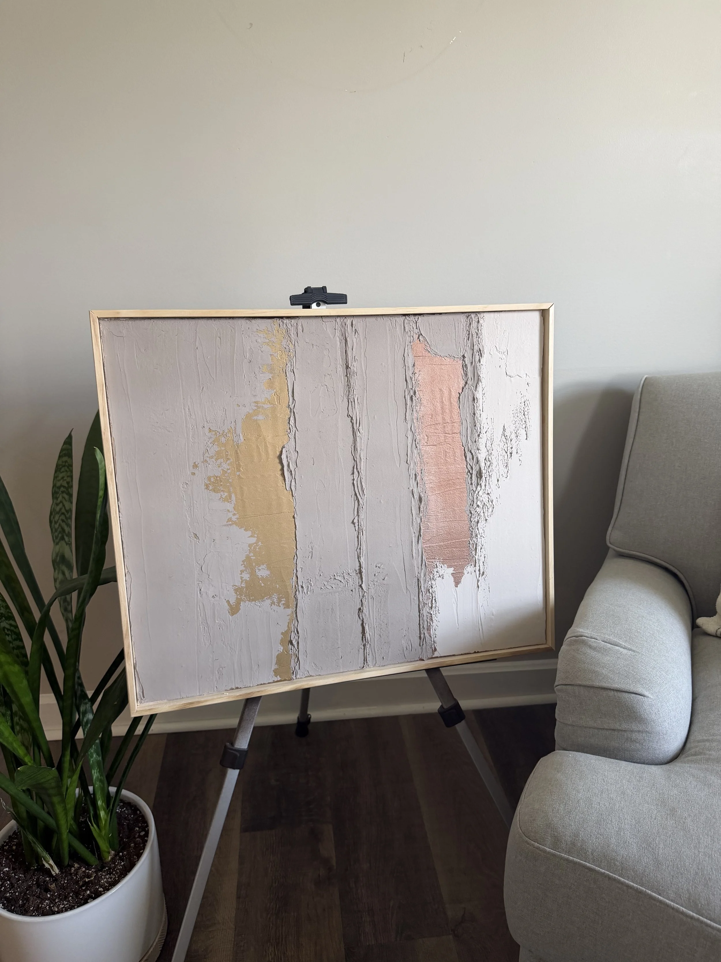 Brown Abstract with Gold & Copper
