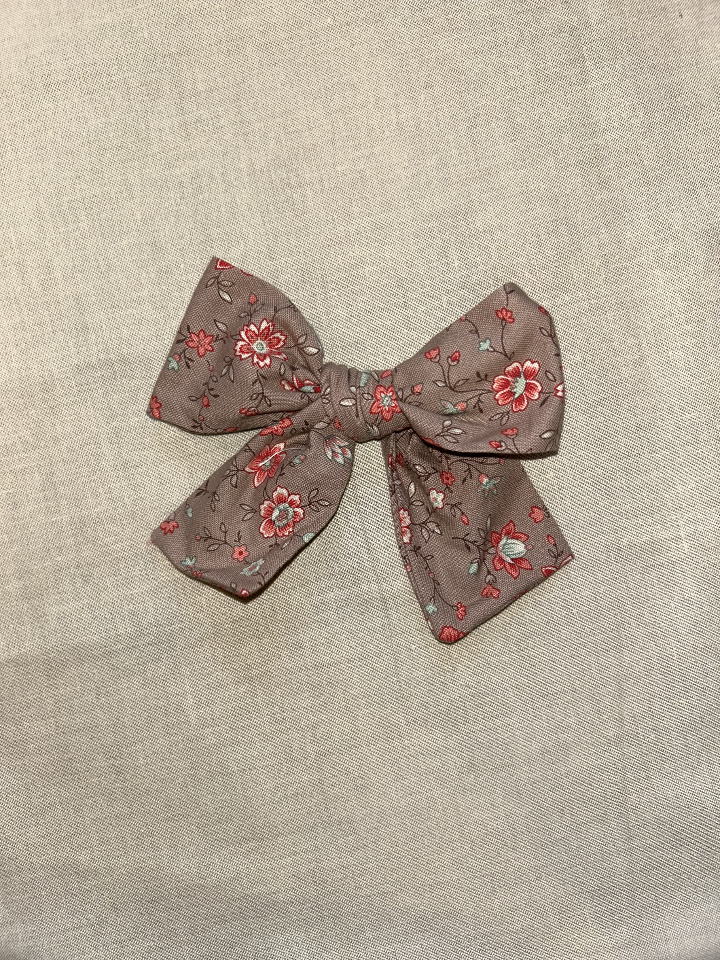 Brown Floral Bow