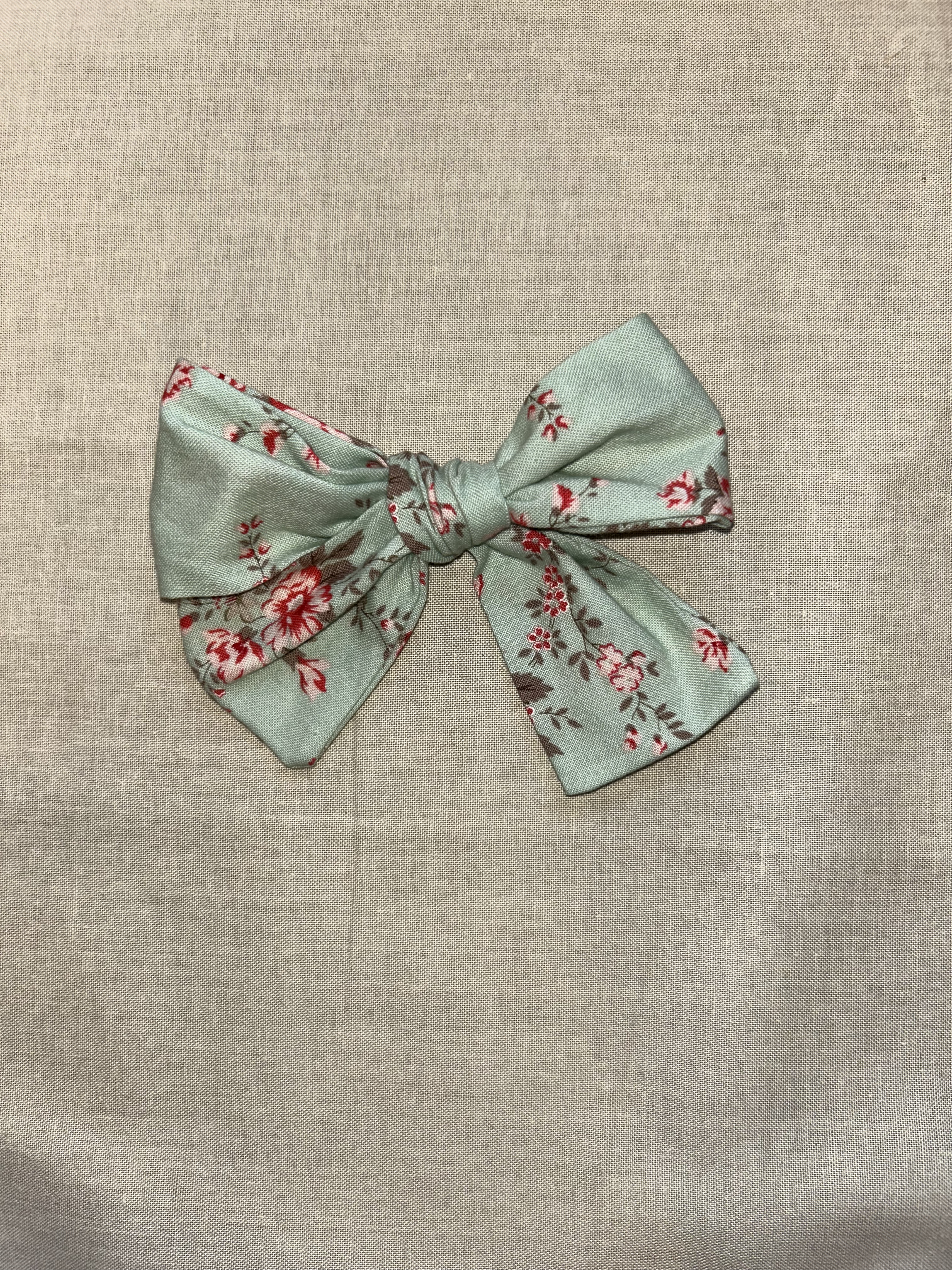 Teal Floral Bow