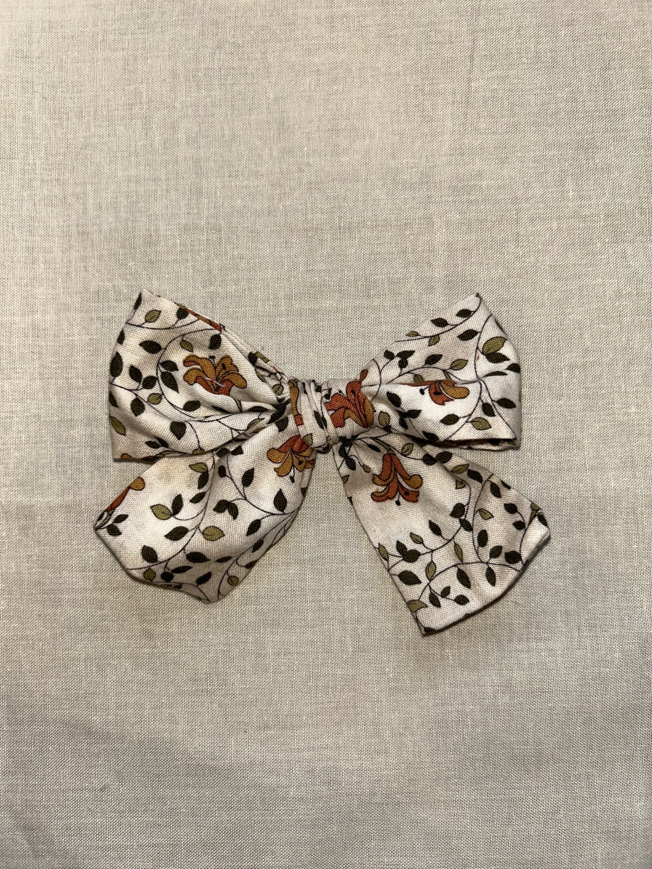 Fall Cream Floral Bow
