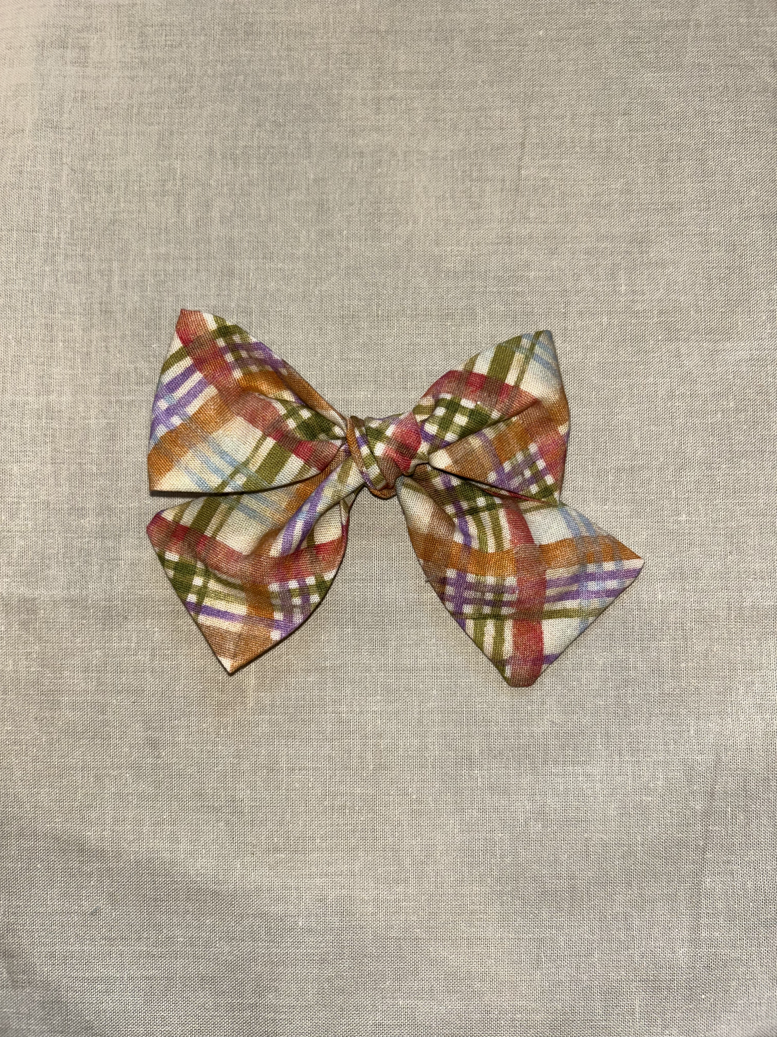 Fall Multi-Colored Plaid Bow