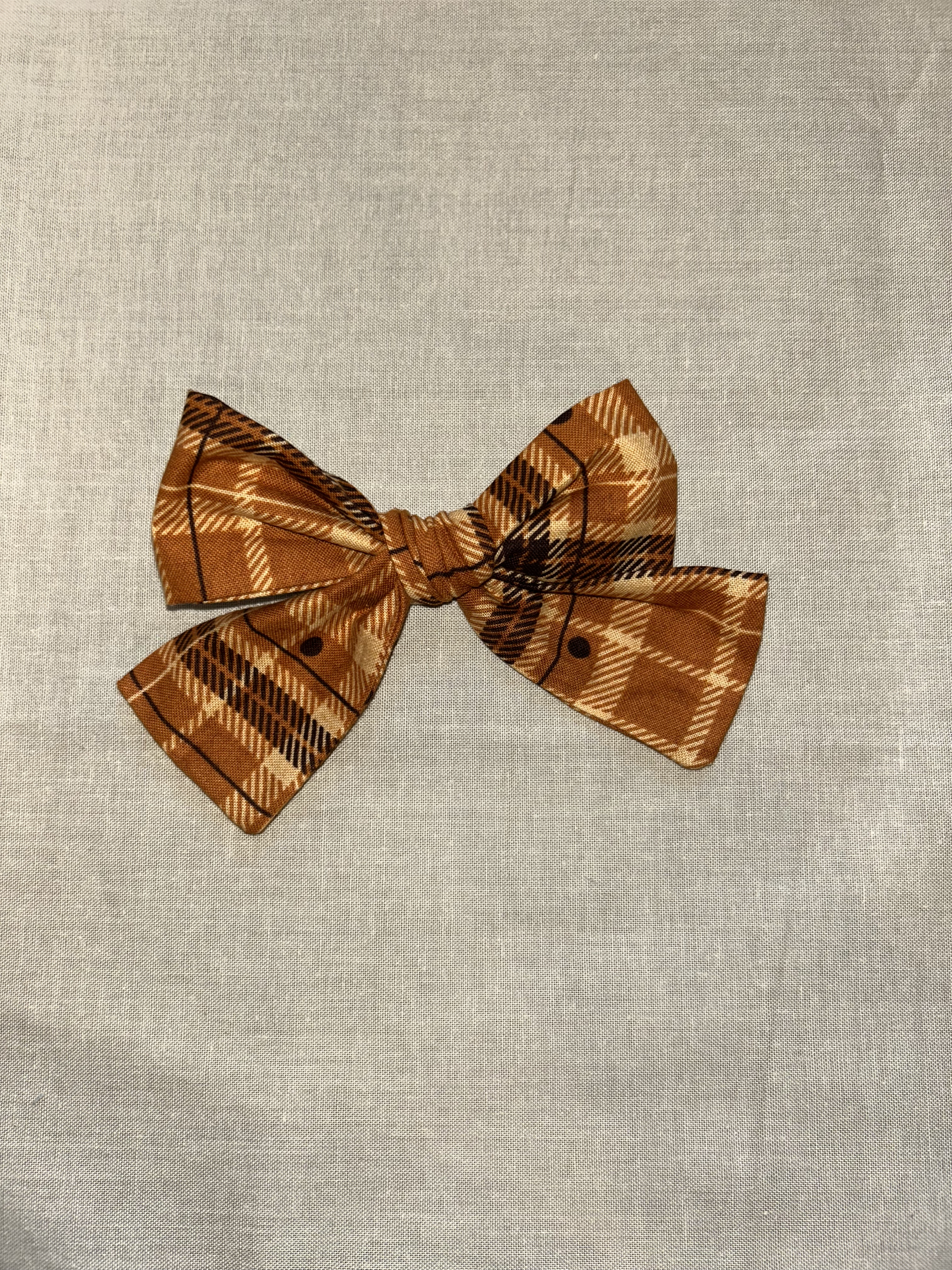Orange Fall Plaid Bow