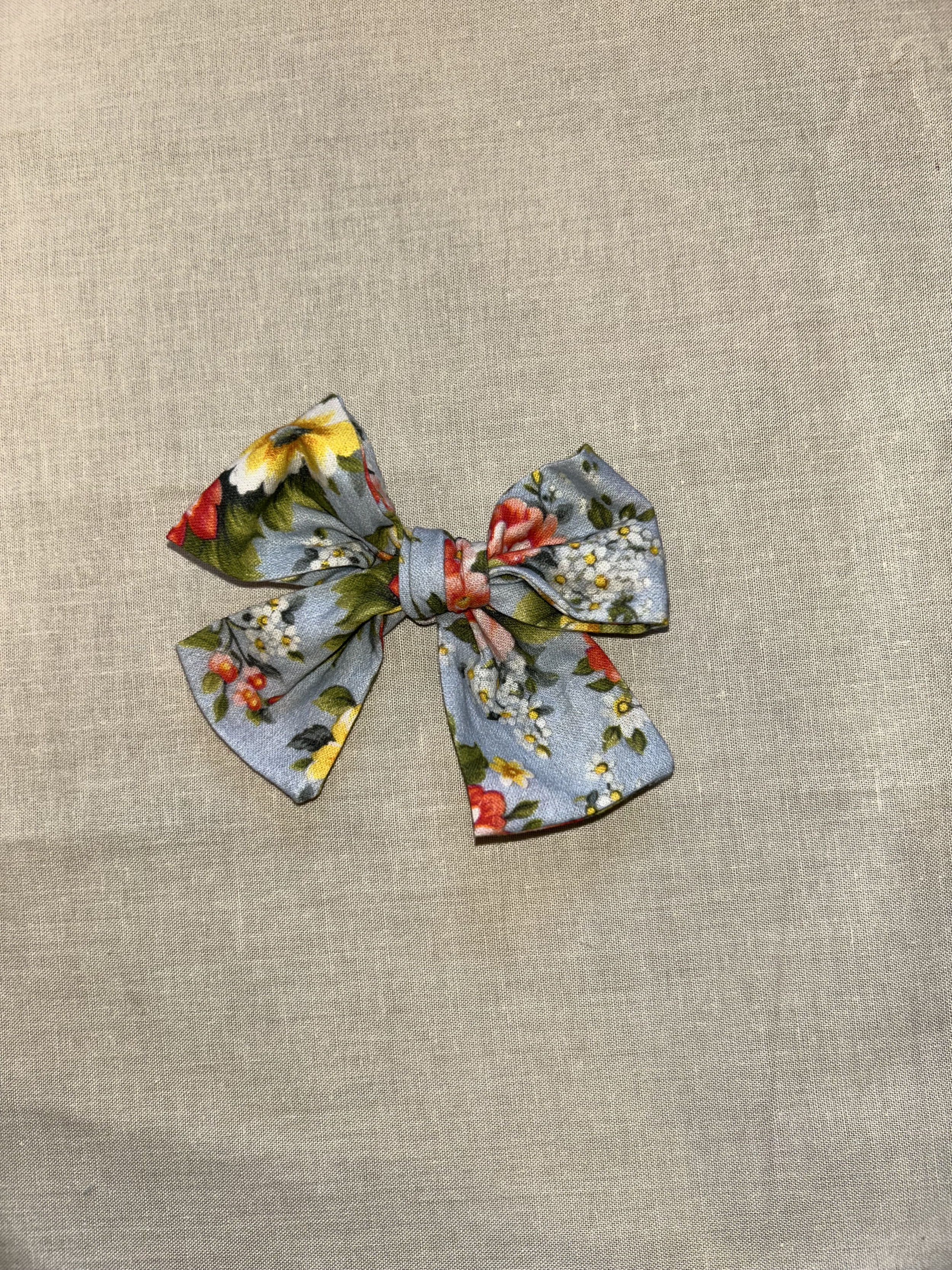 Light Blue Floral Bow