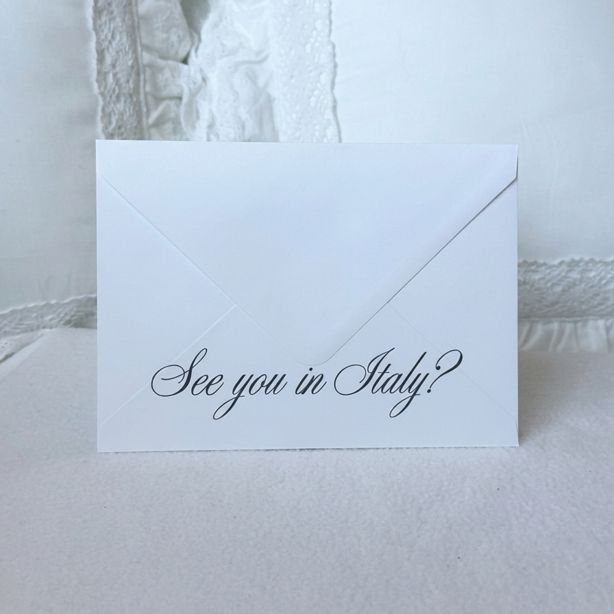 Destination sign off 5x7 euro flap envelope