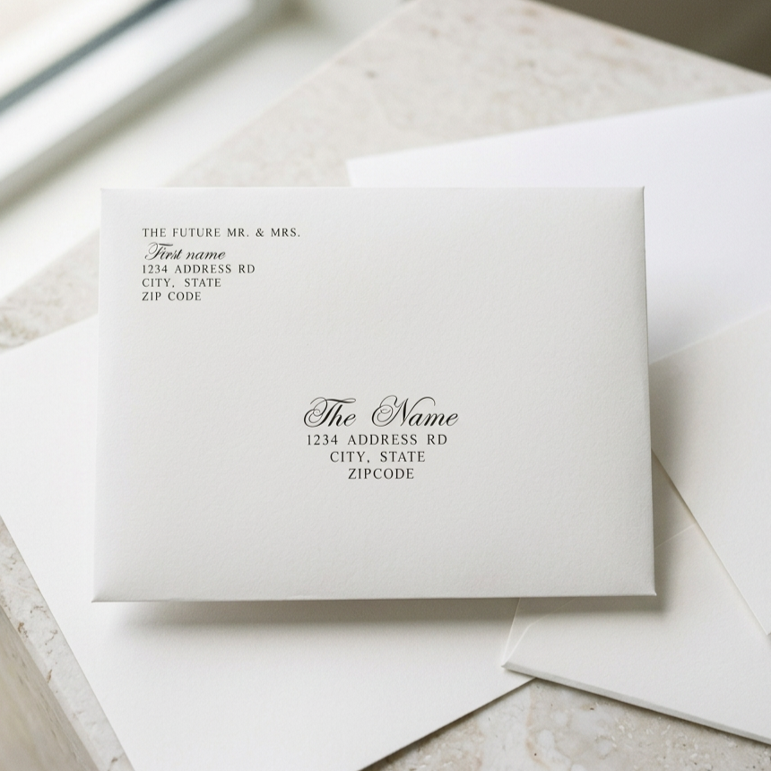 Addressed 5x7 Euro flap envelopes