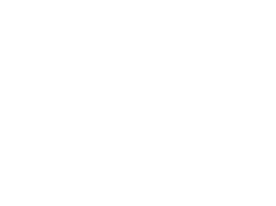 Logo with three large white circles and a curved shape on a black background.