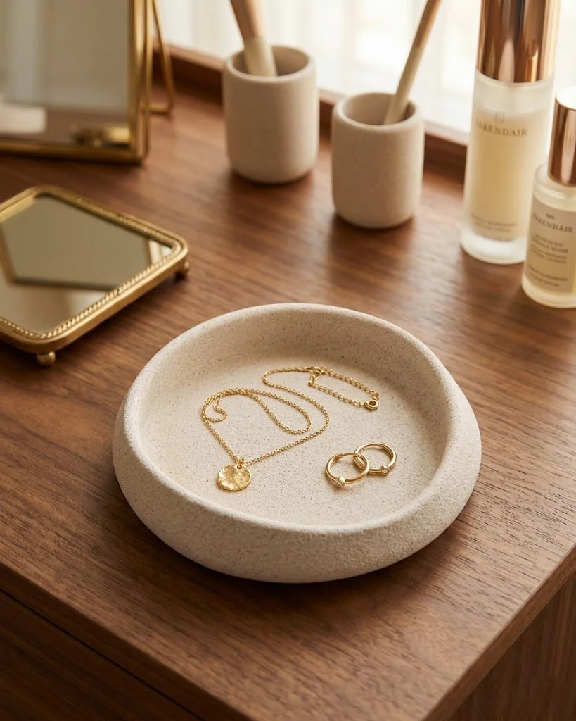 Jesmonite Stone-Textured Jewelry Dish