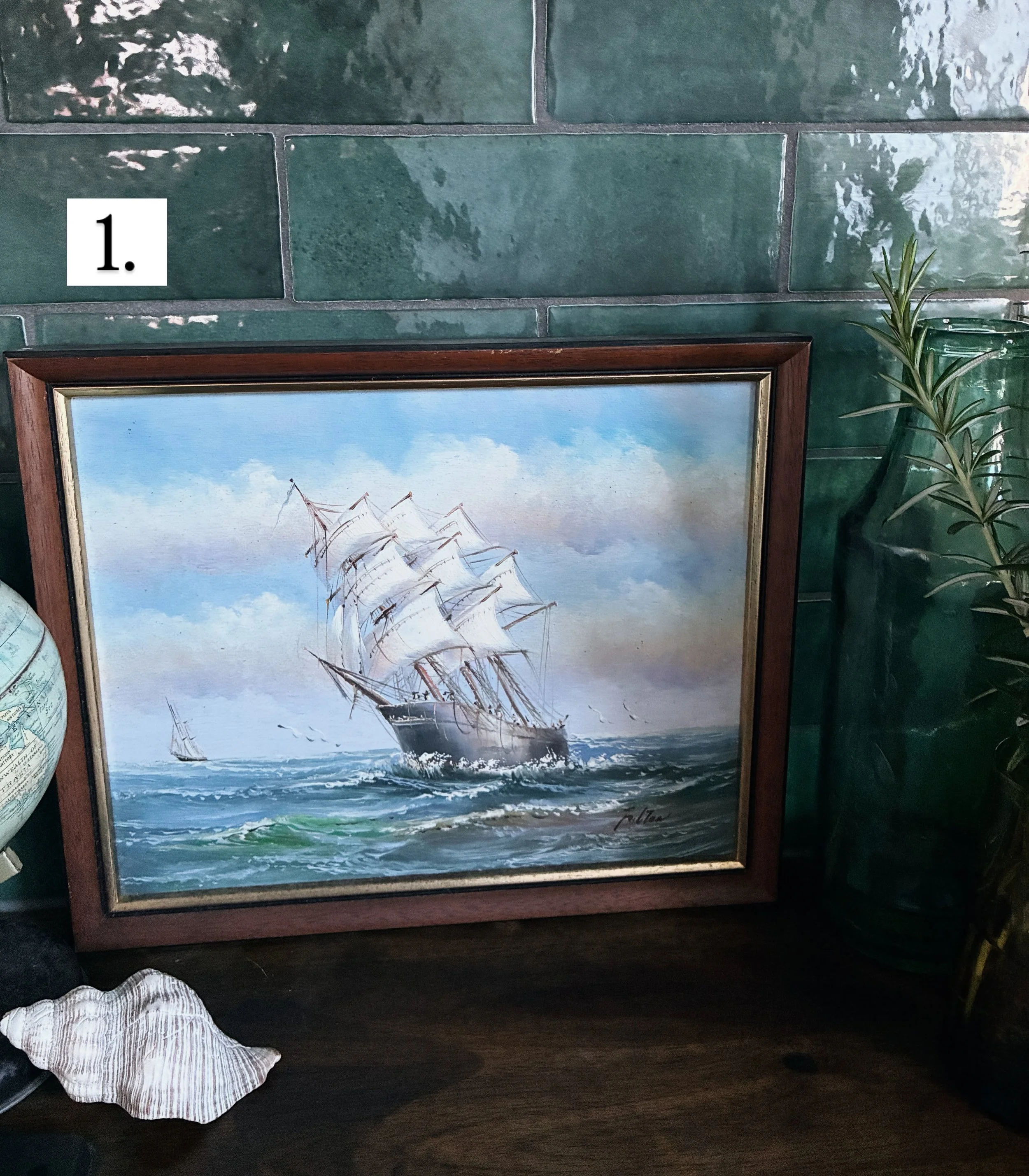 Seascapes &amp; Sailboats vintage &amp; antique art collection now available! 
Loving all things nautical and ocean themed&hellip;.perhaps because it is so wintery outside&hellip;we can dream of golden sands &amp; turquoise waves on our walls instead