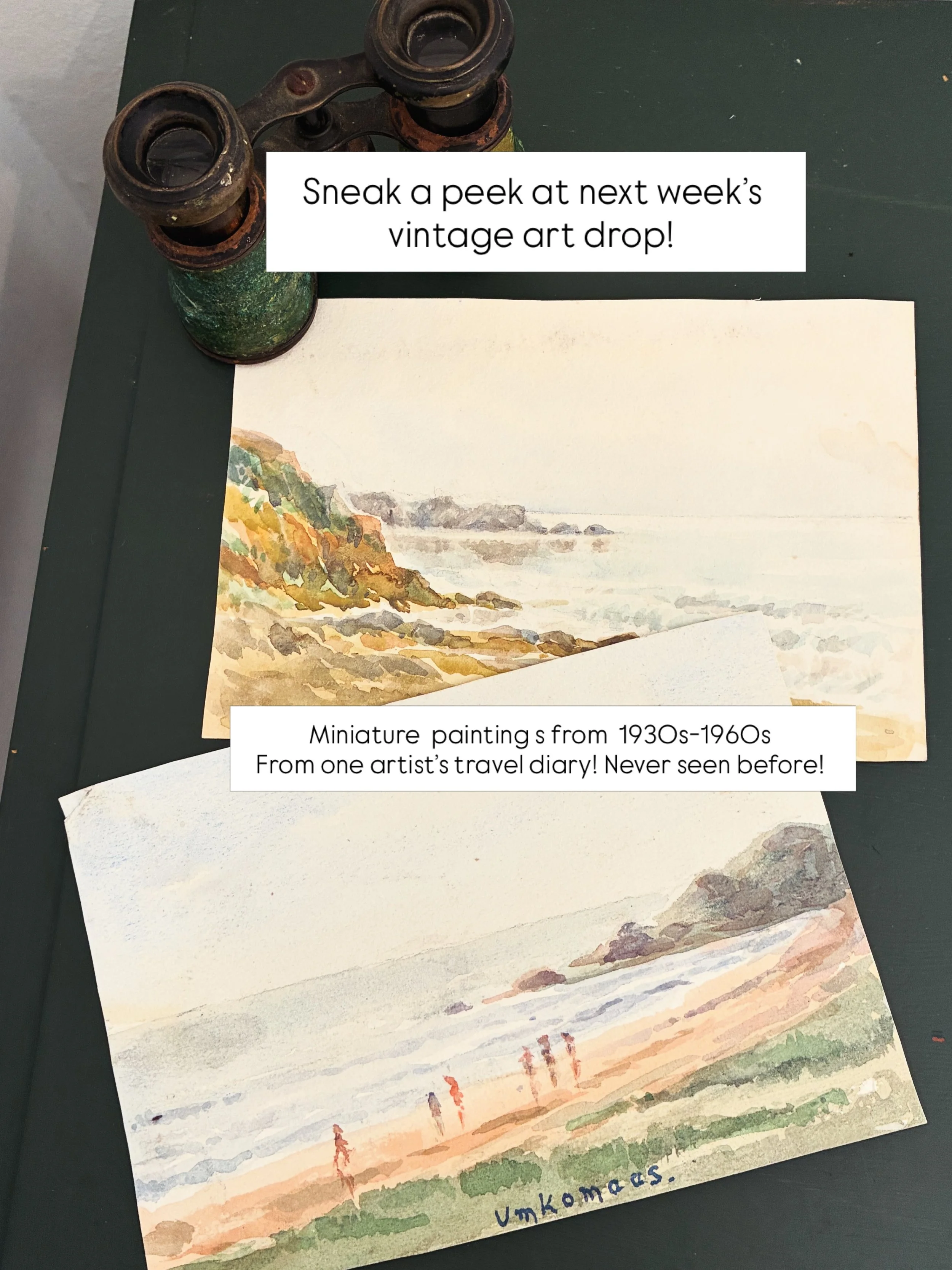 So delighted to bring you a peek at my second of four drops featuring original watercolours &amp; pencil sketches by British artist M.B. These are part of a greater collection featuring what is likely a wonderful example of an artist&rsquo;s vintage 