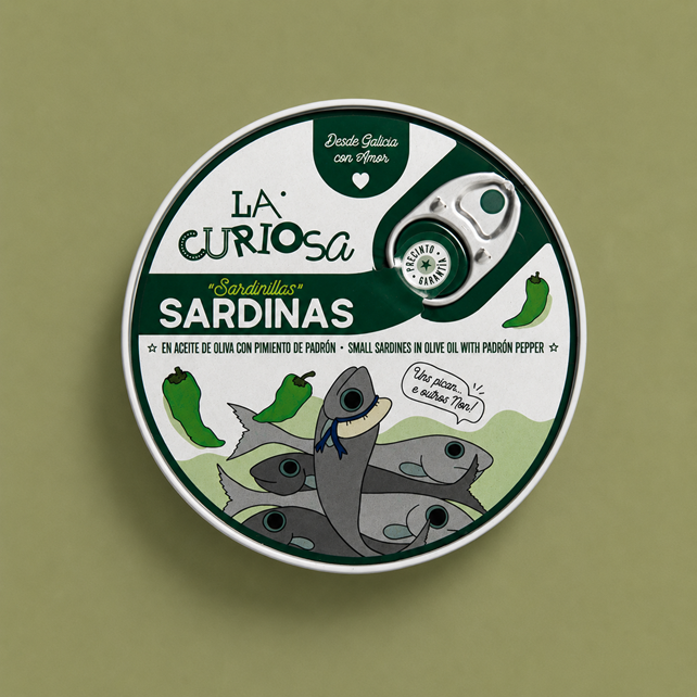 La Curiosa Small Sardines in Olive Oil with Padrón Pepper  (Coming Soon)