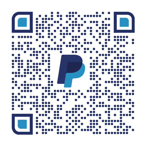 PayPal logo in the center of a QR code.