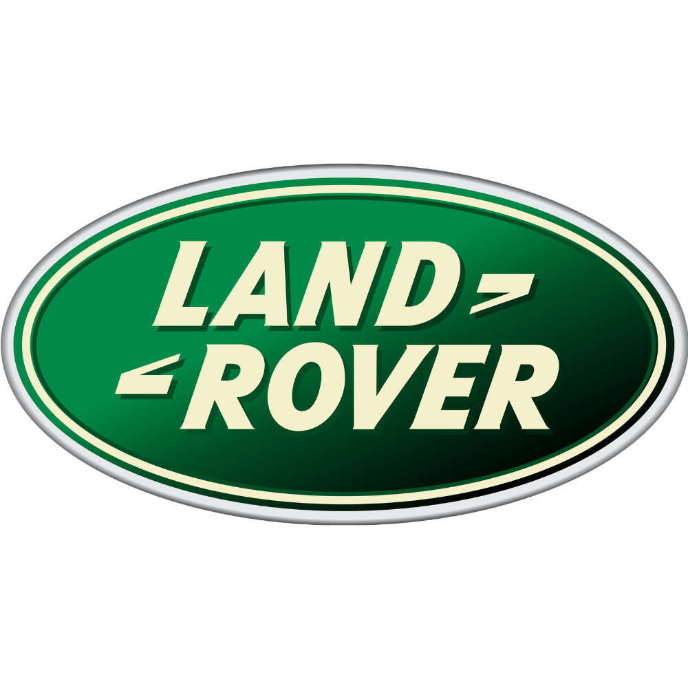 Land Rover logo with green background and white text.