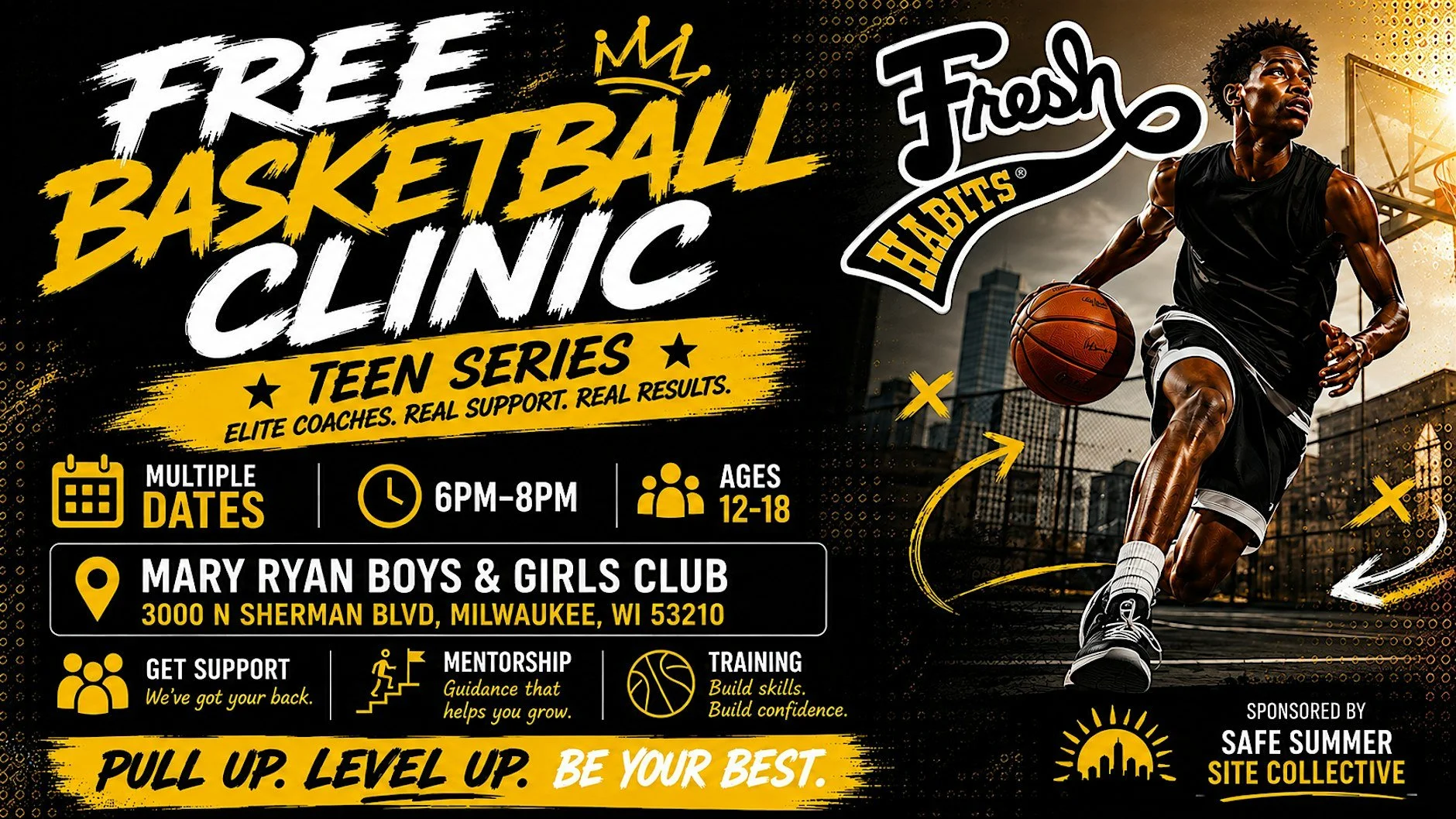 Fresh Habits Free Basketball Clinic - Elite Coaches