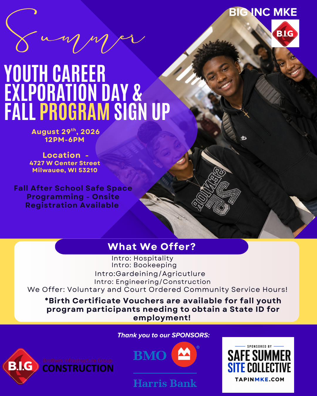 Youth Career Exploration Day and Fall Registration