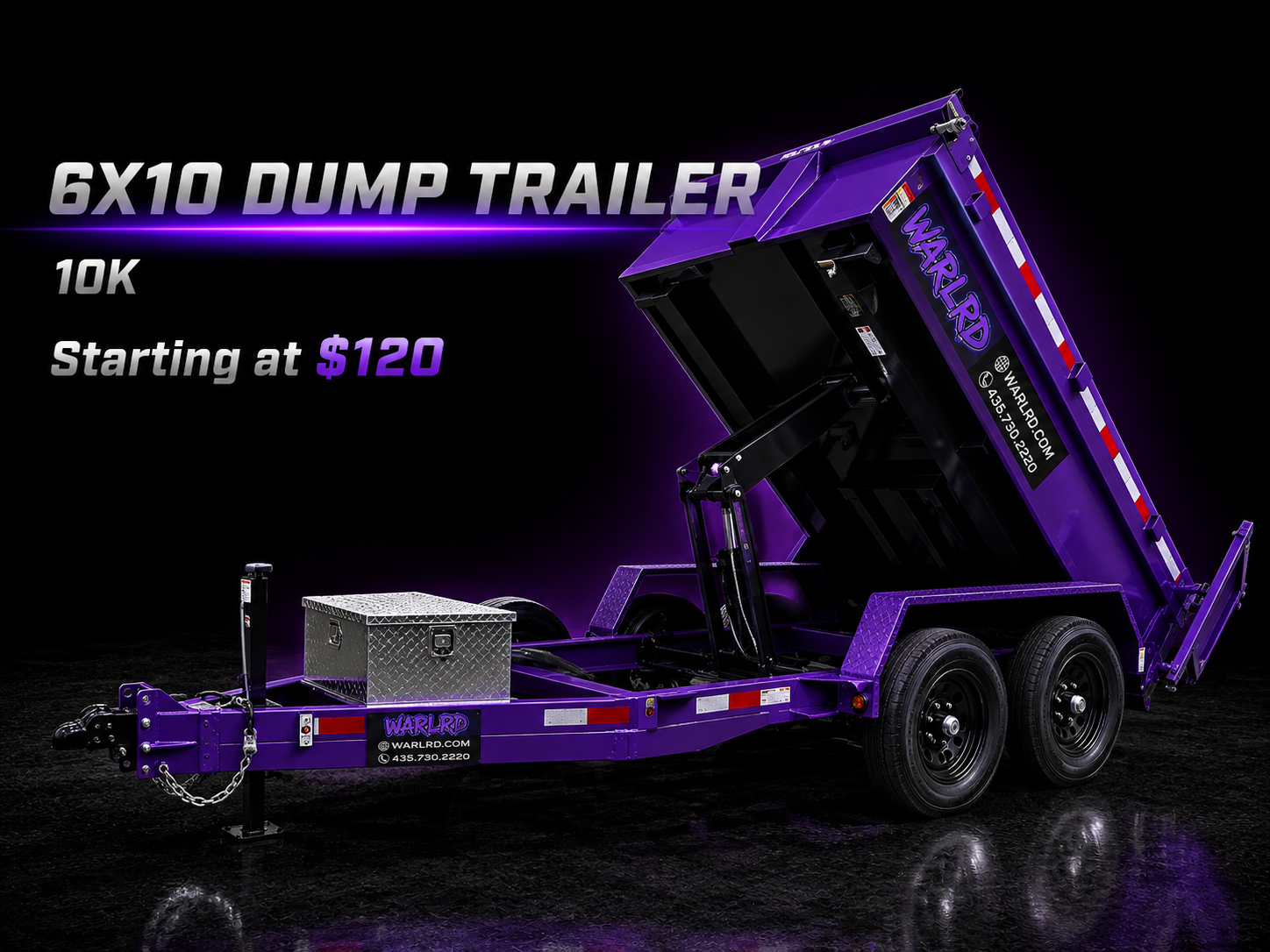 WARLRD 6x10 dump trailer