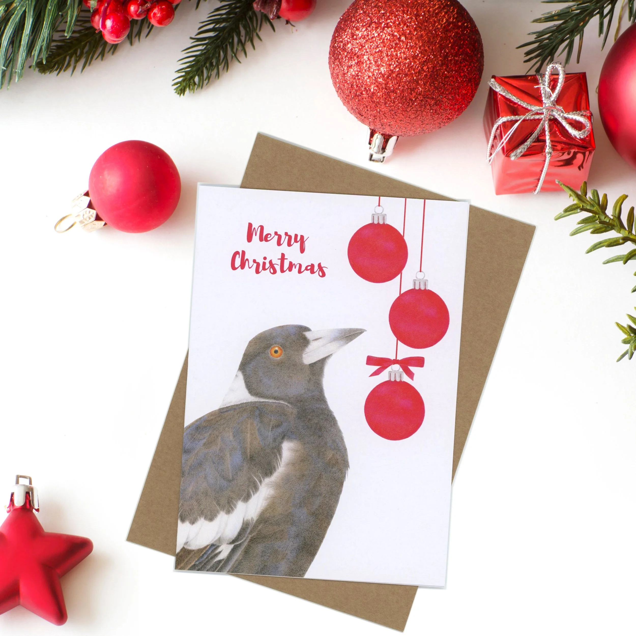 Magpie Christmas Card