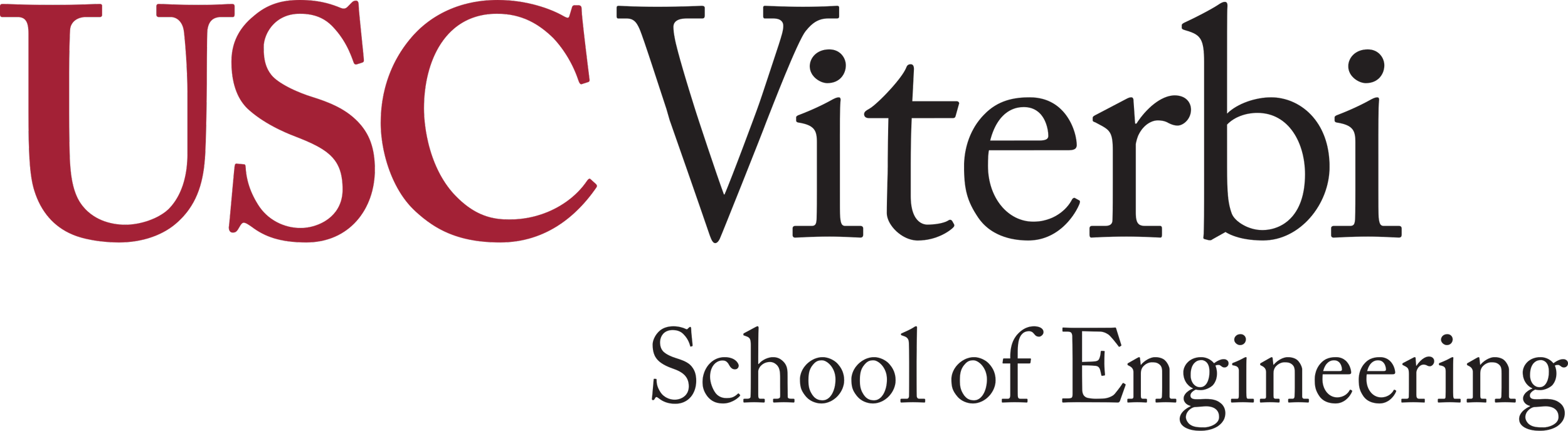 USC Viterbi School of Engineering logo with red and black text.