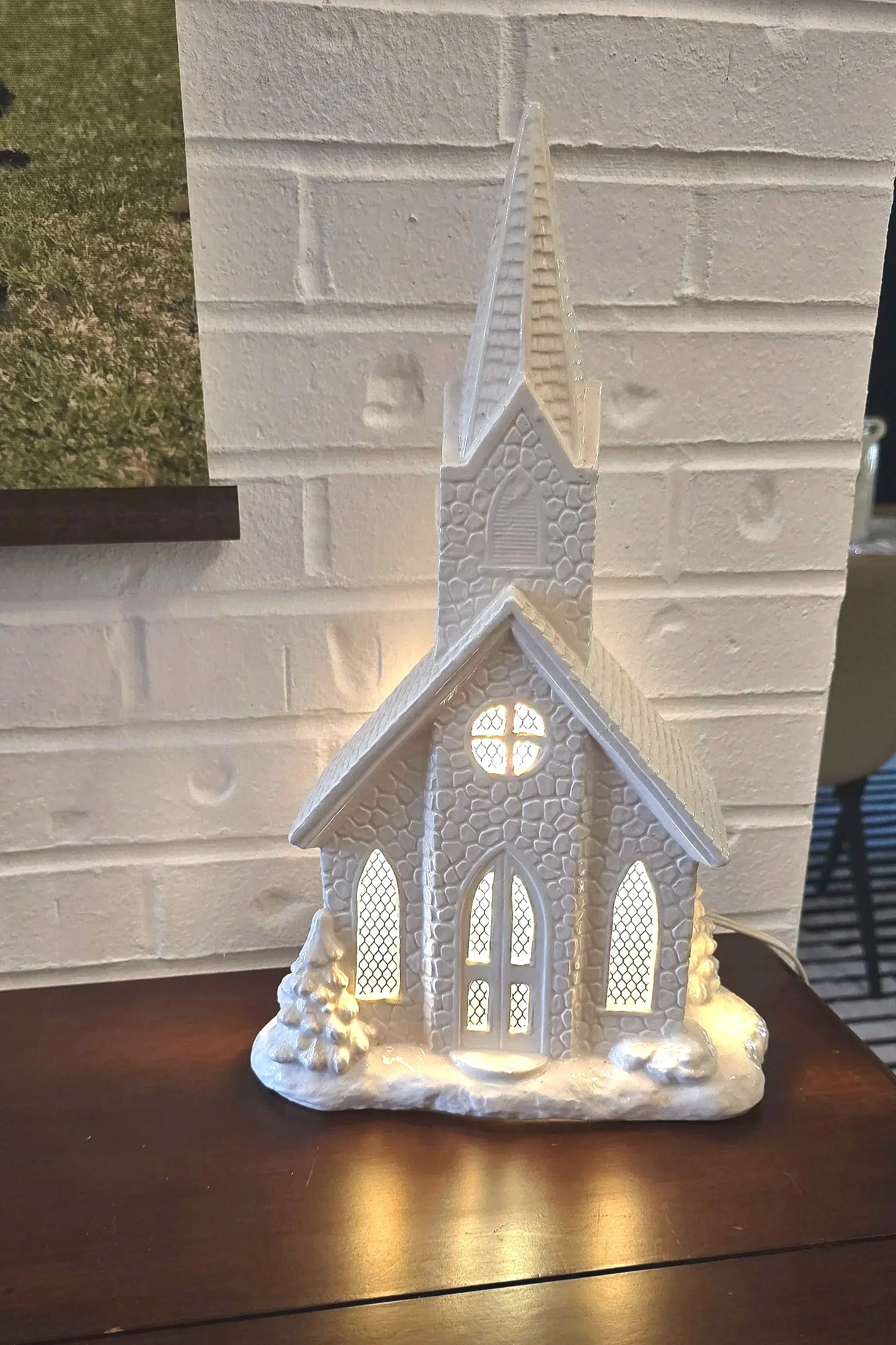 Church Lighted Music Box - Vintage