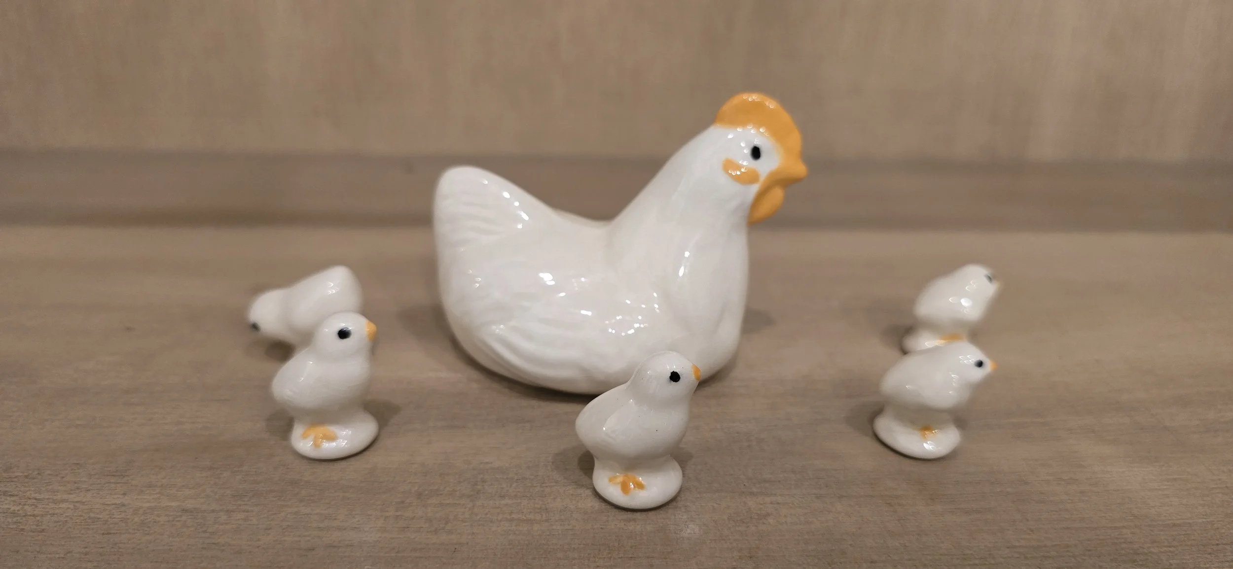 Miniature Chicken Figurine Family