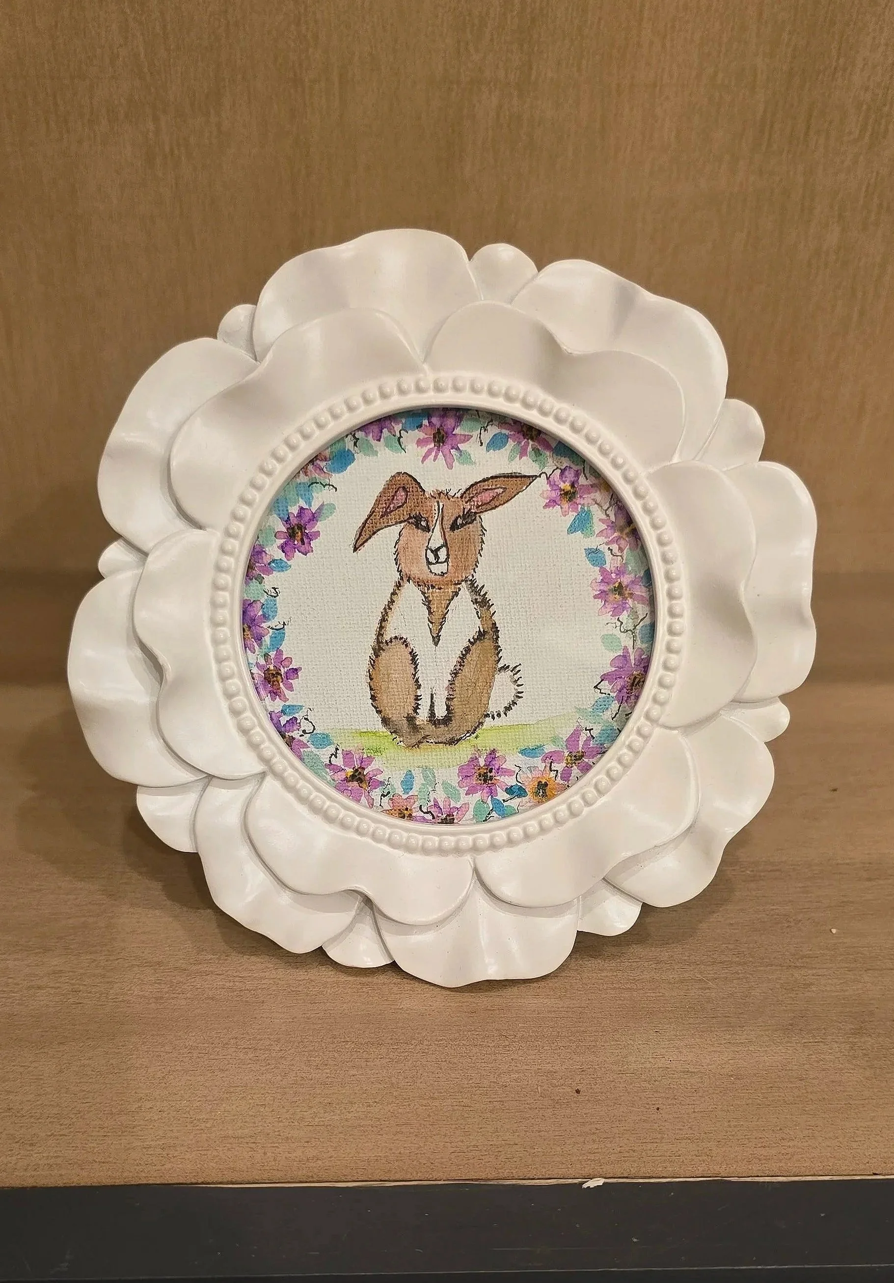 Original Bunny Painting with Frame (by my momma)