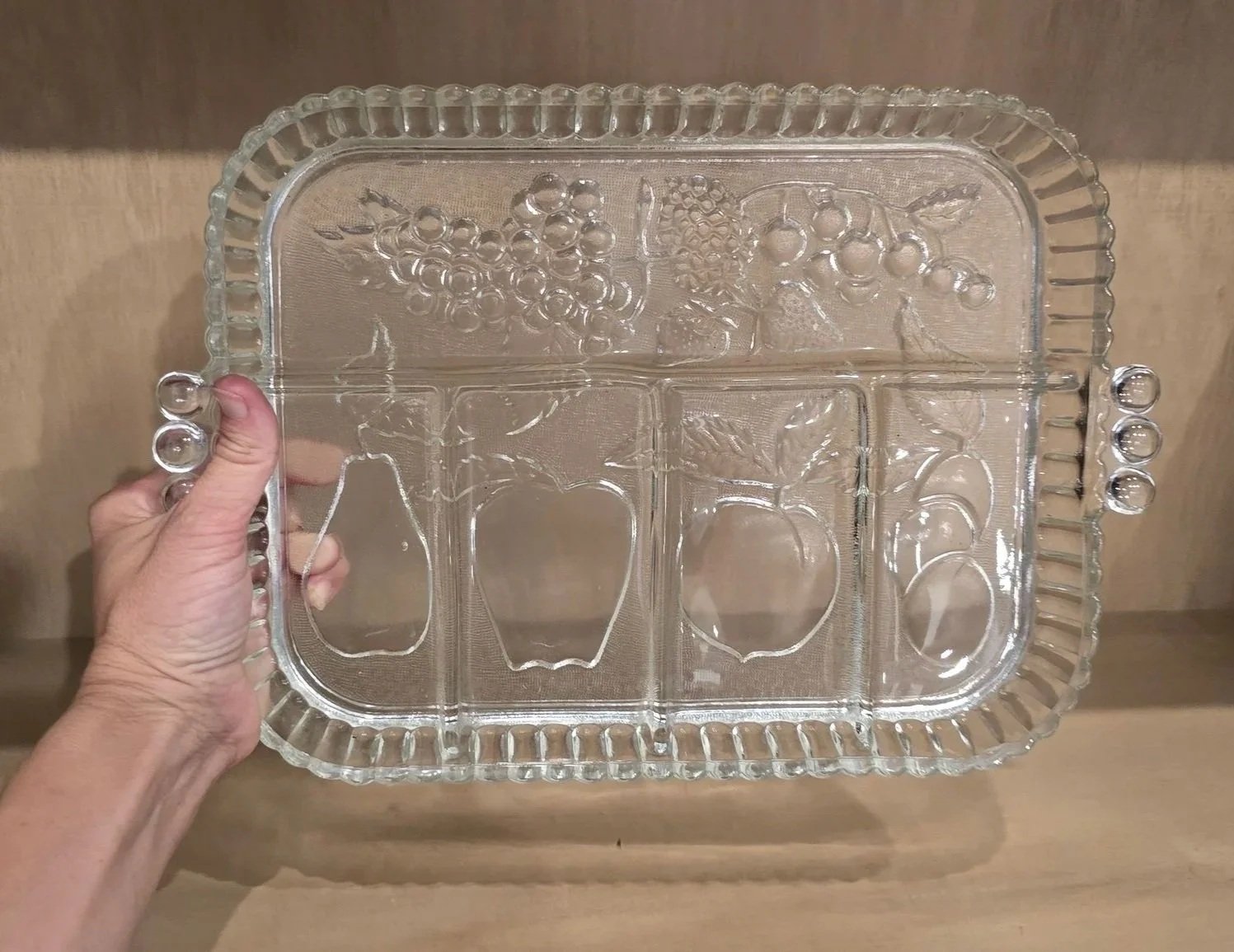 Vintage Glass Fruit Tray