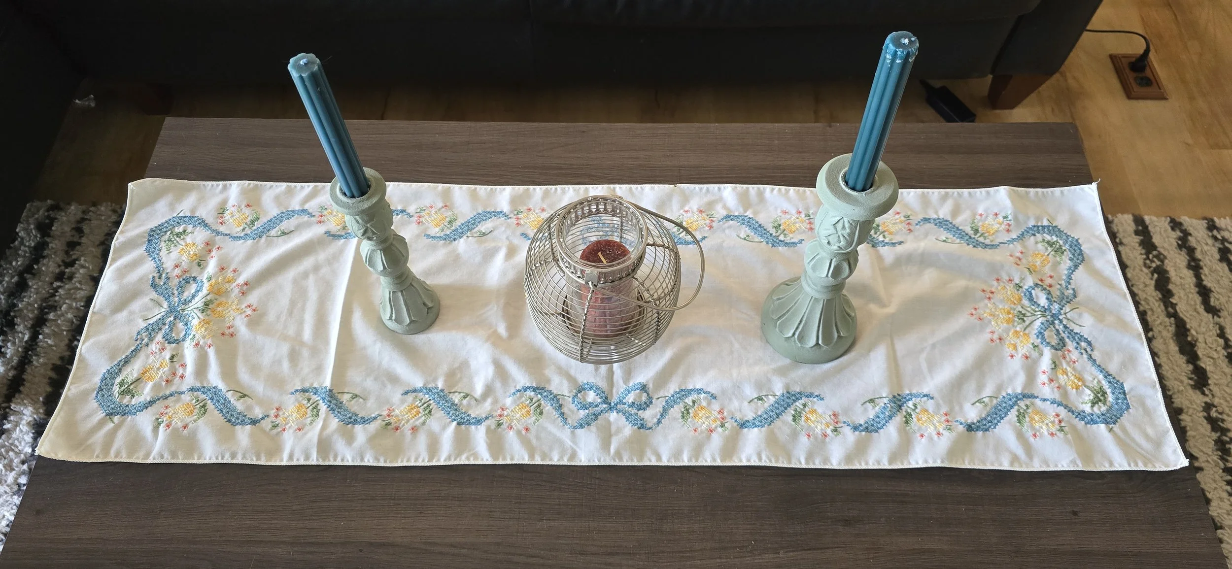 Vintage Needlepoint Table Runner