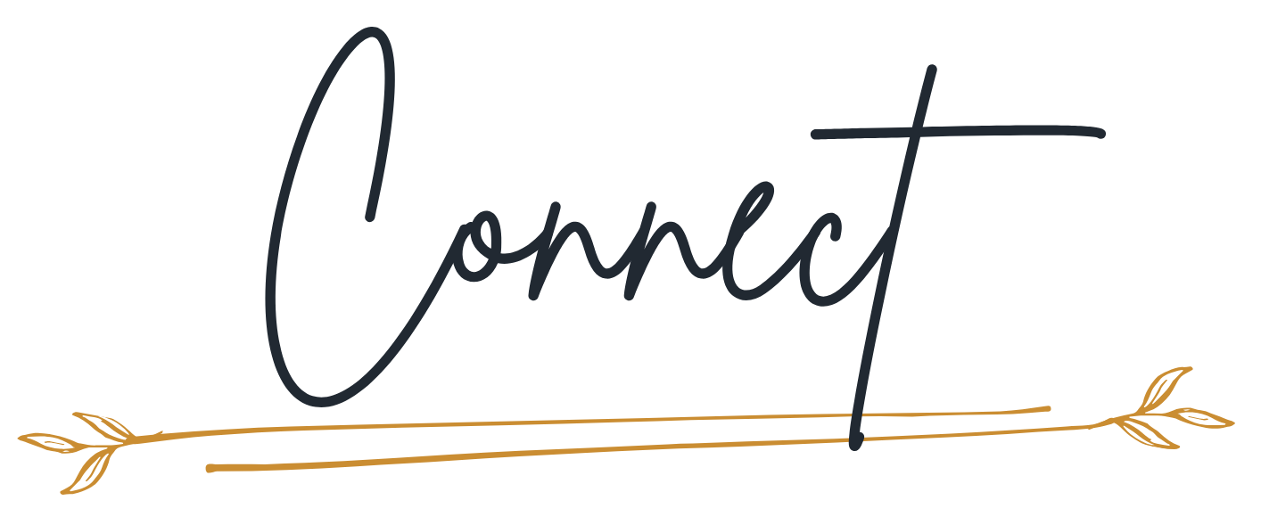 Handwritten style text that says "Connect" with a decorative arrow underneath.