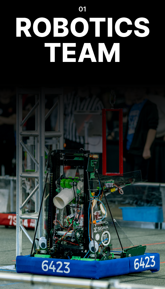 The robotics team competes with their robot at the Hudson Valley Regional competition.