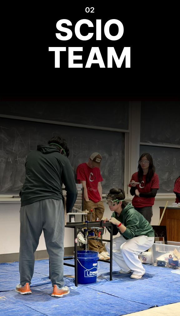 Science Olympiad members engage in a competitive build event.