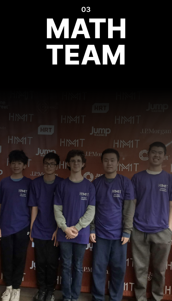 Math Team members take a group photo at the HMIT competition.