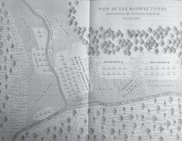 Map: View of the Maumee Towns (Destroyed by General Harmar)  October 1790