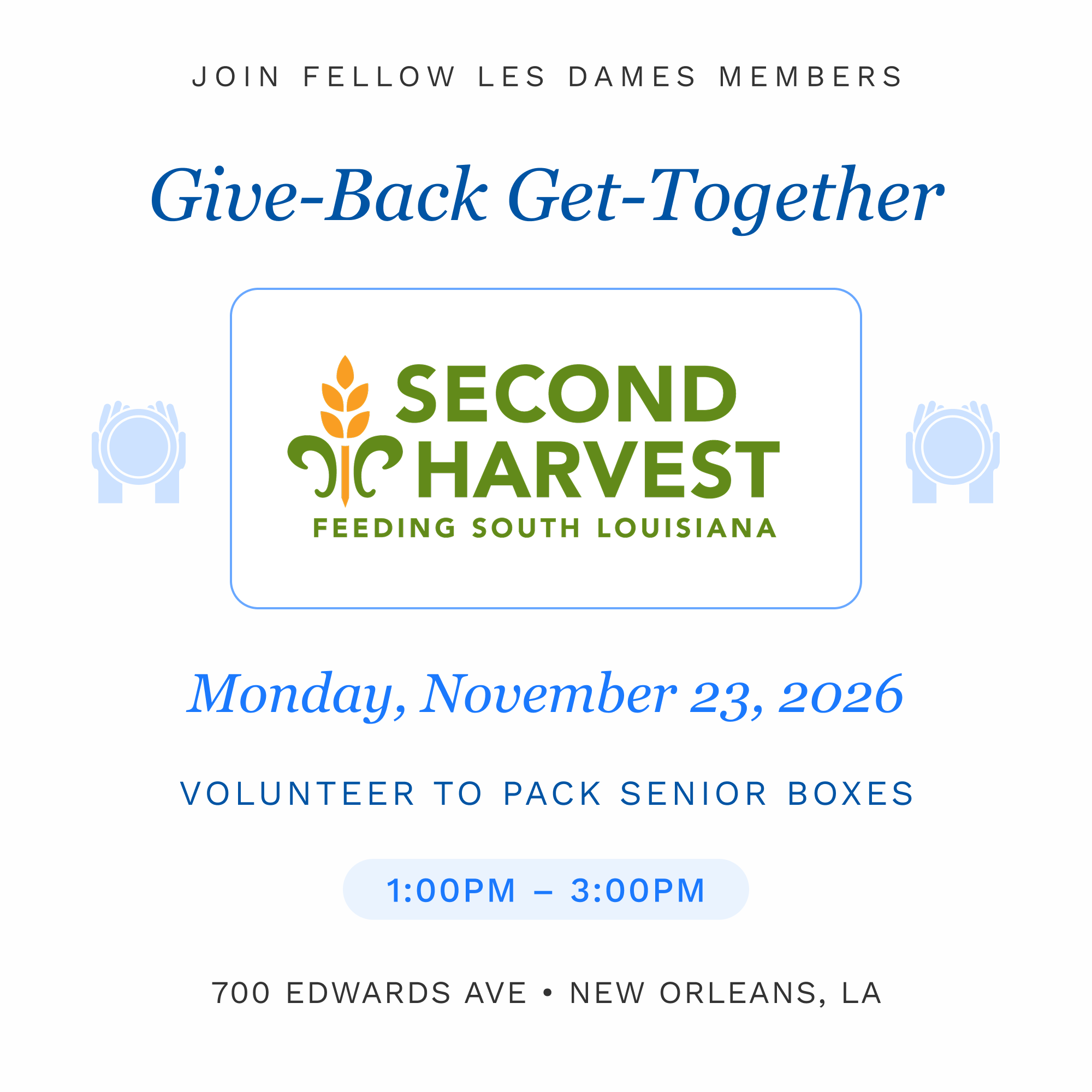 Second Harvest Food Bank  • Give-Back Get-Together