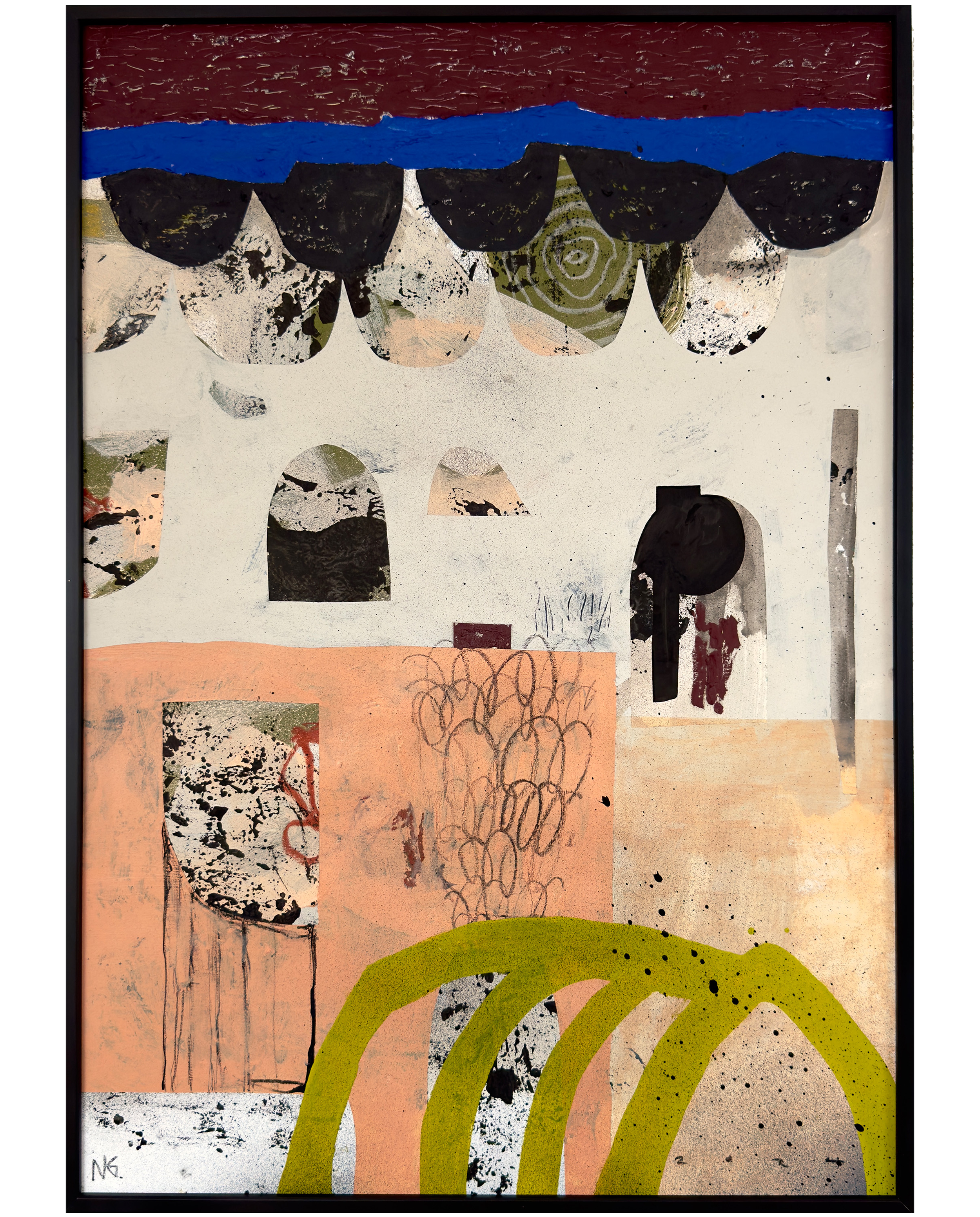 Industry Generator by Neil Gillespie.  Gillespie is an artist based in Belfast Northern Ireland.  This piece uses mixed media to create a work inspired by natural elements and modernism.