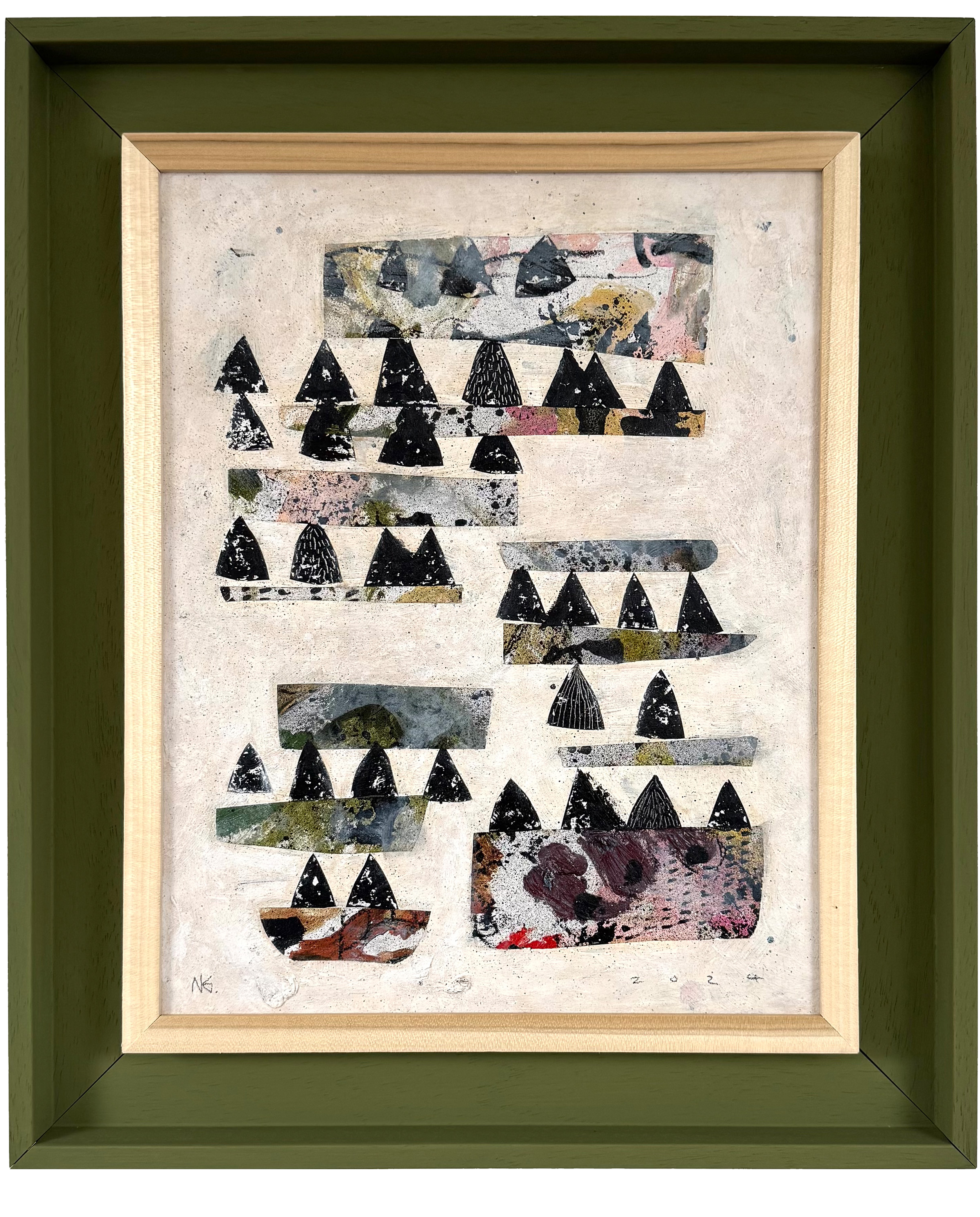 Archipelago painting by Neil Gillespie.  Gillespie is an artist based in Belfast Northern Ireland.  This piece uses acrylic crayon emulsion oil stick and spray paint to create a work inspired by natural elements and modernism.
