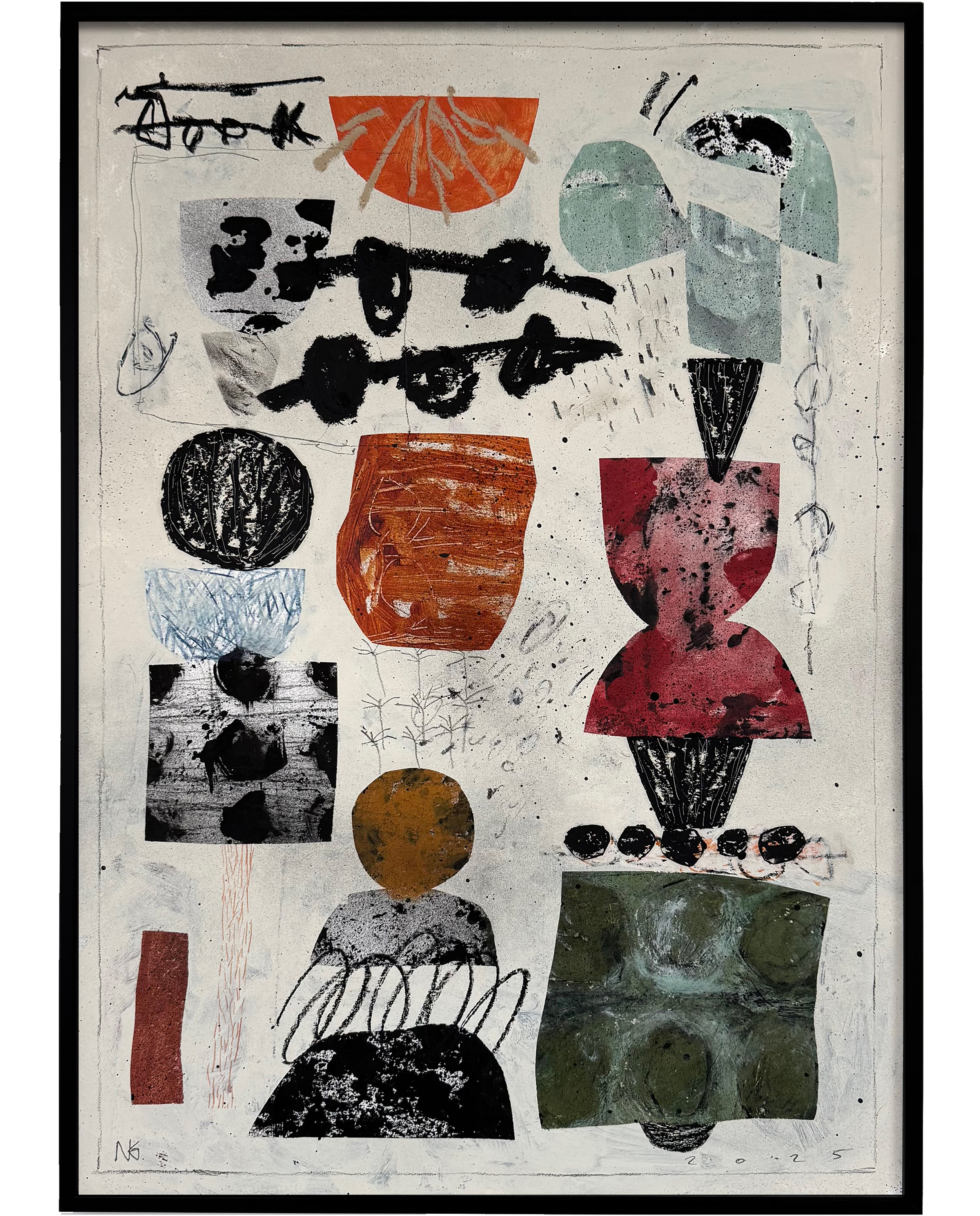 [NAME] by Neil Gillespie.  Gillespie is an artist based in Belfast Northern Ireland.  This piece uses mixed media to create a work inspired by natural elements and modernism.