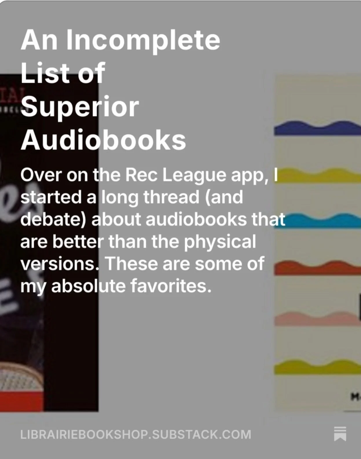 New post: a hill I will die on is that there are some books that are better experienced as audiobooks rather than reading the physical version. Blame Anthony Bourdain. Link in bio.
