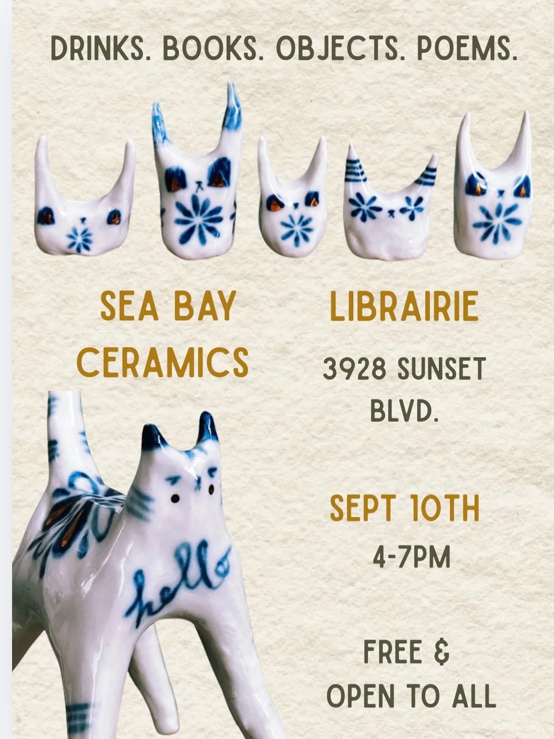 Have you ever been cruisin&rsquo; on your post-surgery meds at midnight, come across an LA Times article about a local ceramicist, sent her a slightly deranged DM asking to stock her work in your shop, and then planned a poetry/wine/art reception to 