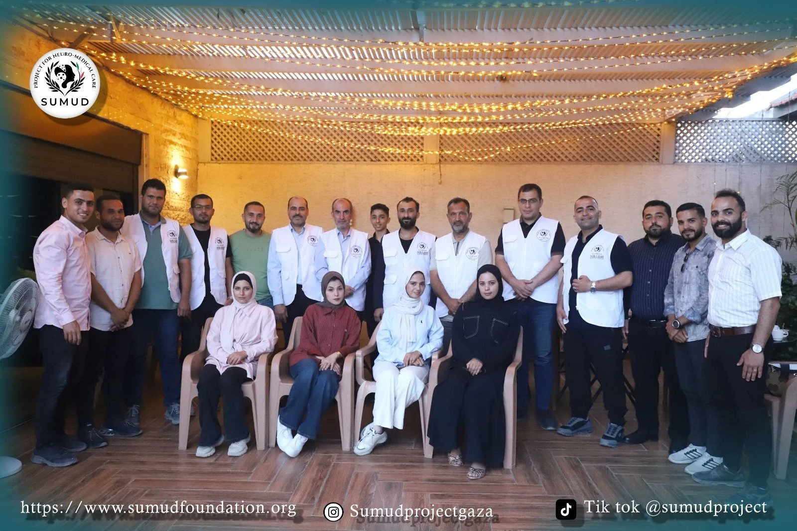 The SUMUD Project for Neuro-Medical Care Team all together in one photo, helping the people of Gaza receive free neuro-care.