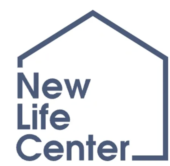 Logo for New Life Center with a house outline and the text 'New Life Center' inside.